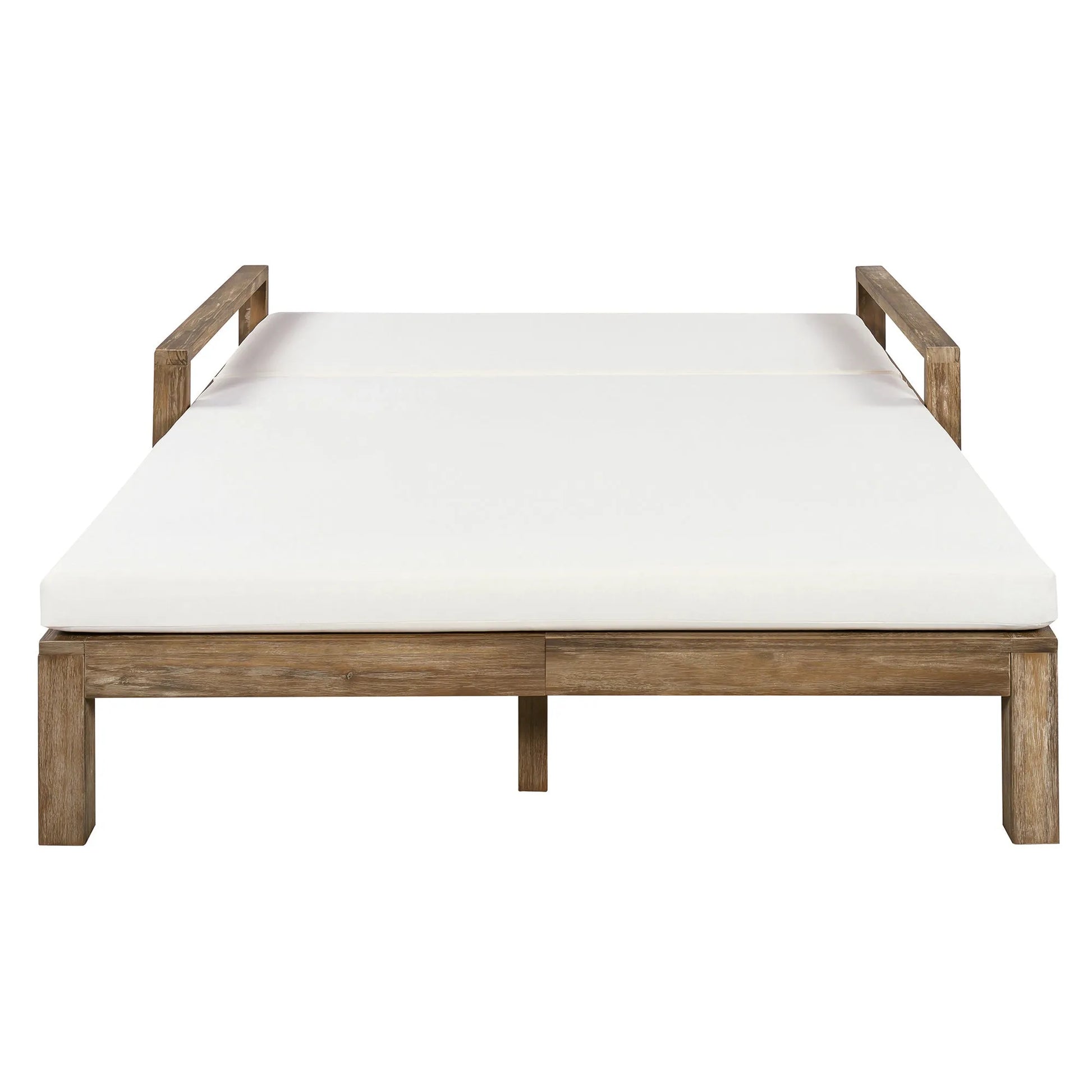 1-Piece Farmhouse-styled Wooden Outdoor Sunbed for Ultimate Relaxation Outdoor Daybed Seating 2 People for Poolside, Garden and Backyard (Beige) – view 25