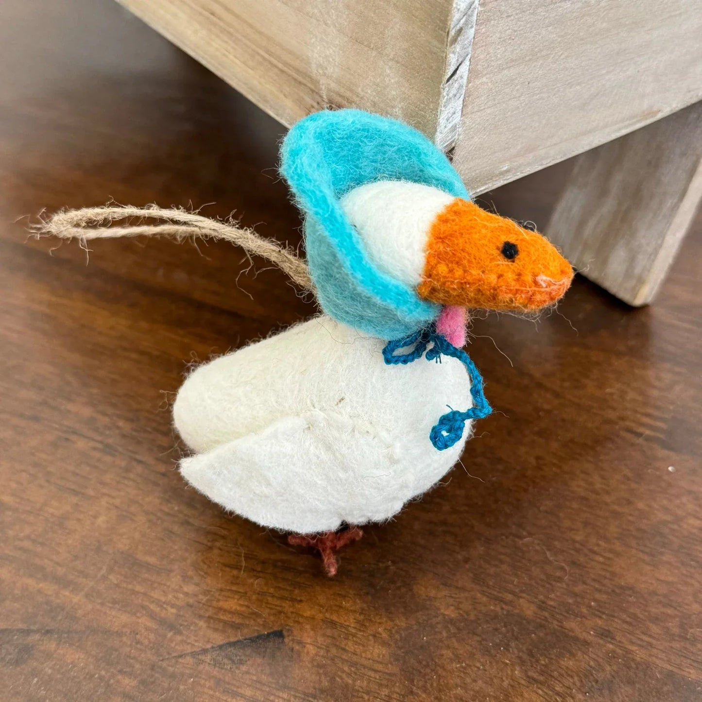 Goose Lady handmade wool felt bag charm and keychain