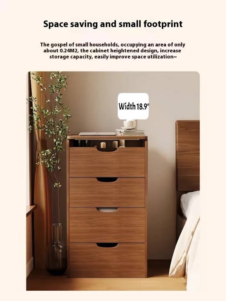 Compact Flip-Top Makeup Vanity with Lighted Mirror and Glass Desktop – 48 cm / Walnut – view 7