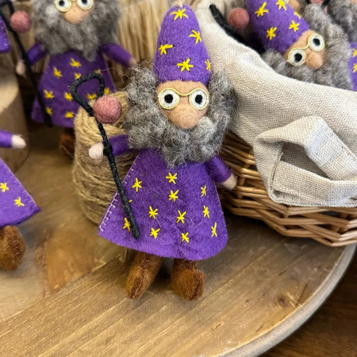 Wizard handmade wool felt bag charm and keychain