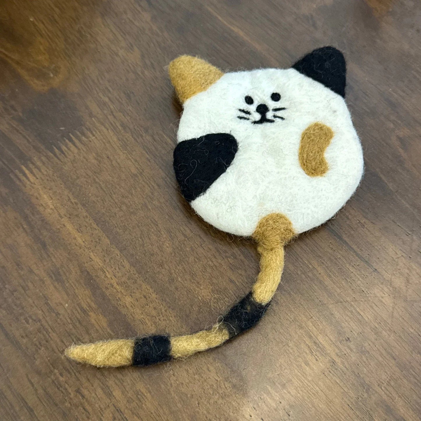 Handmade Cat Tail 10 cm Wool Felt Coaster