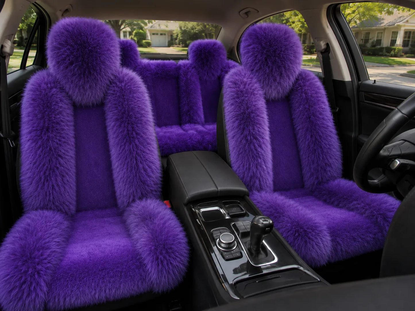 Premium Sheepskin Car Seat Cover | All-Season Comfort & Universal Fit