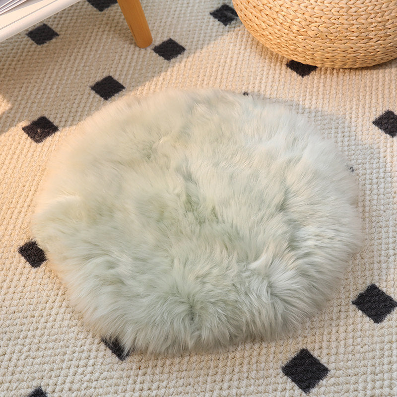 Factory direct sale pure shearling chair cushion round cushion futon wool cushion computer chair cushion long hair thickened dining chair