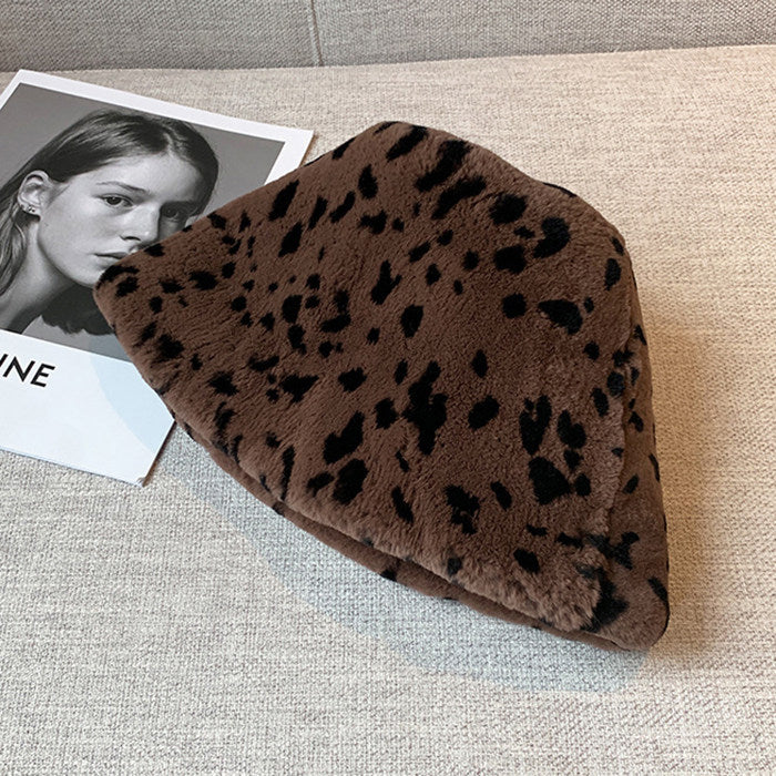 Leopard rex rabbit fur bucket hat, product view