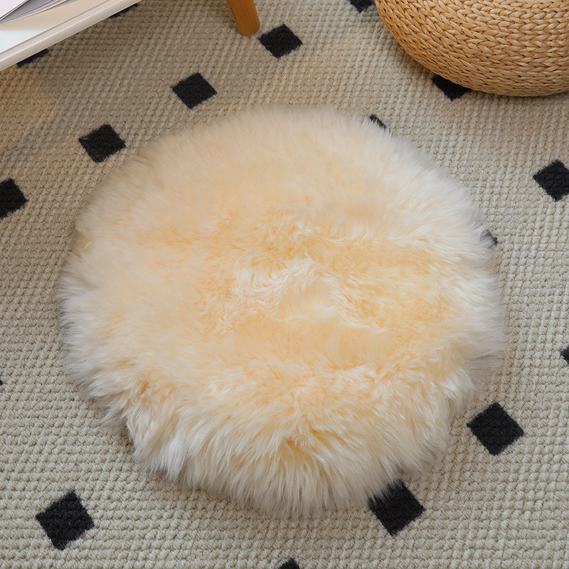 Factory direct sale pure shearling chair cushion round cushion futon wool cushion computer chair cushion long hair thickened dining chair