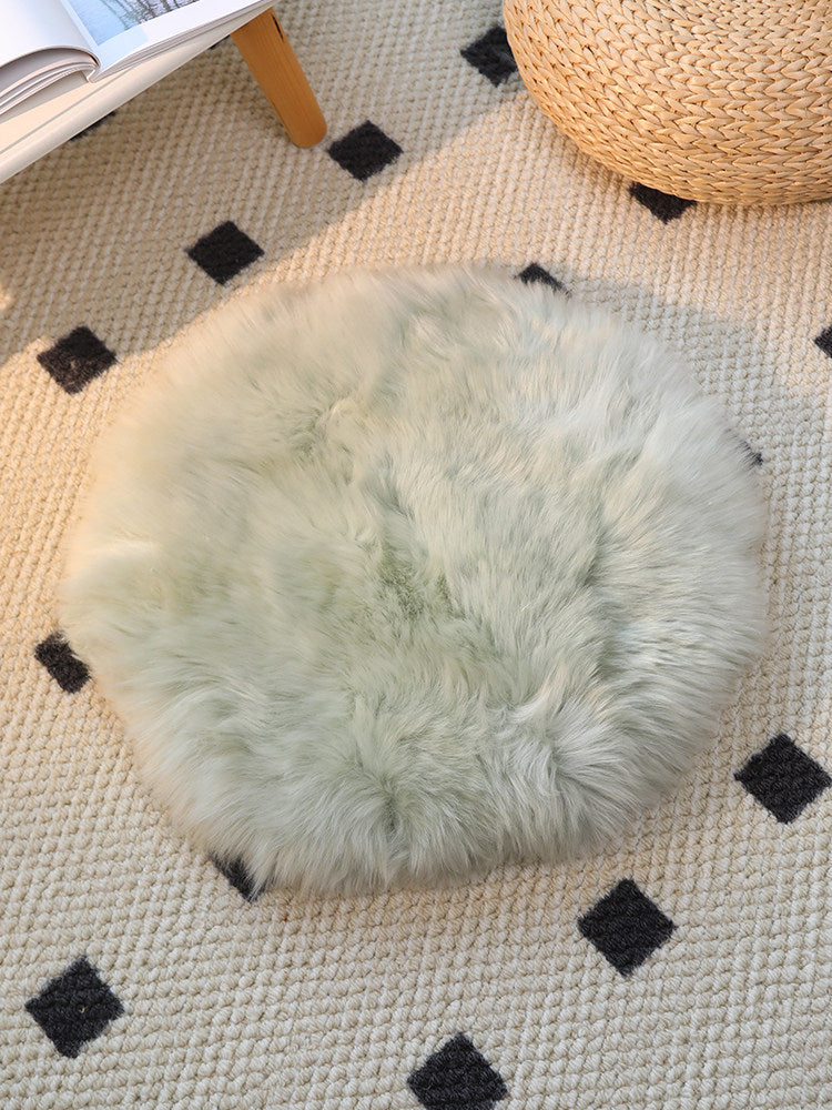 Factory direct sale pure shearling chair cushion round cushion futon wool cushion computer chair cushion long hair thickened dining chair