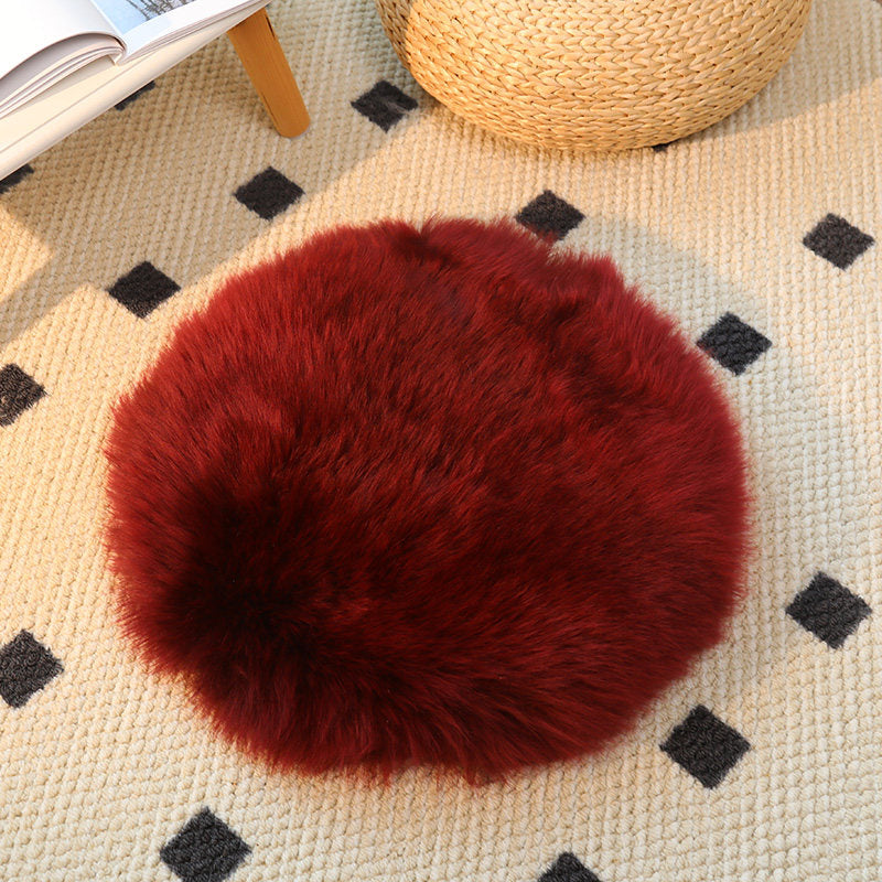 Factory direct sale pure shearling chair cushion round cushion futon wool cushion computer chair cushion long hair thickened dining chair