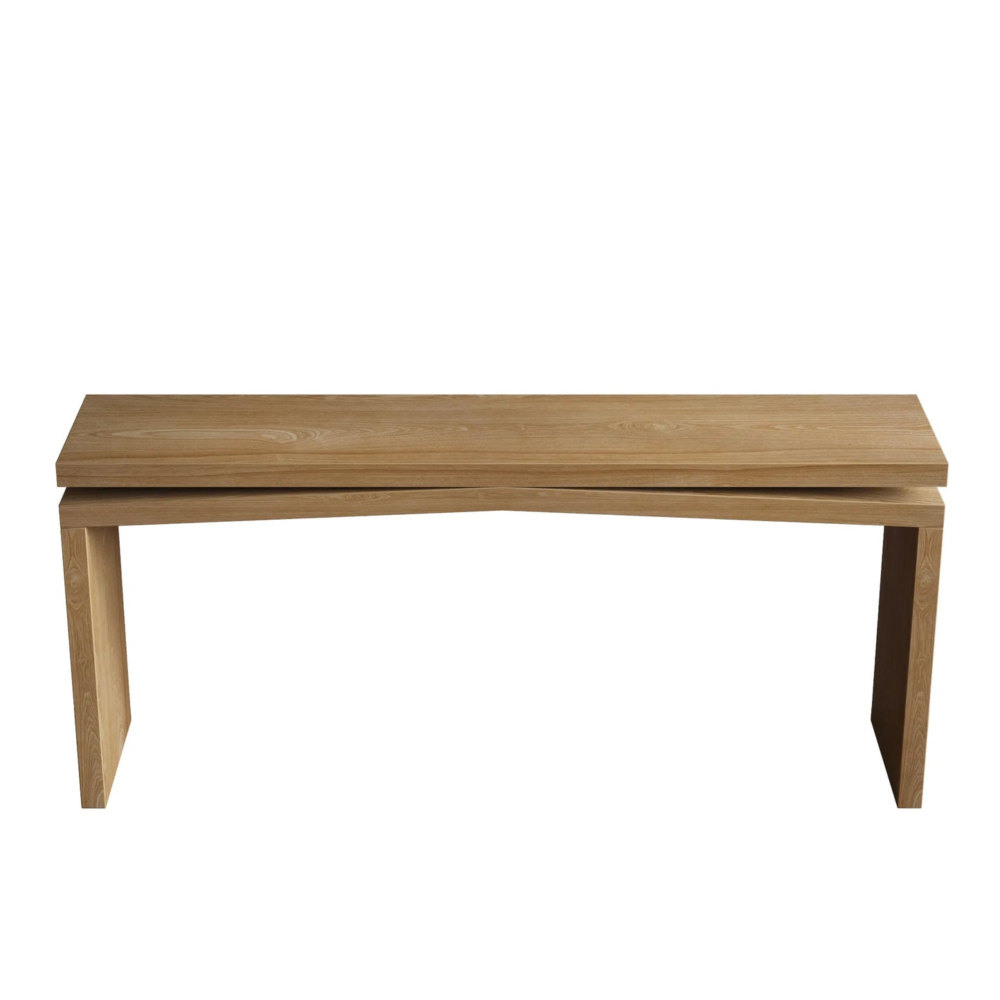 65-Inch Solid Wood Veneer Console Table – Antique Brown – view 11