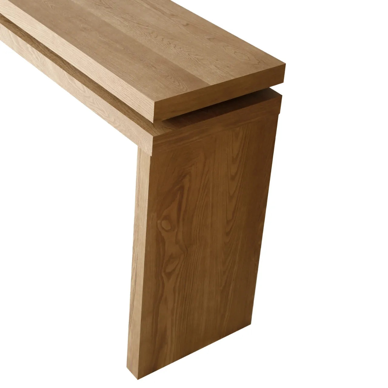 65-Inch Solid Wood Veneer Console Table – Antique Brown – view 12