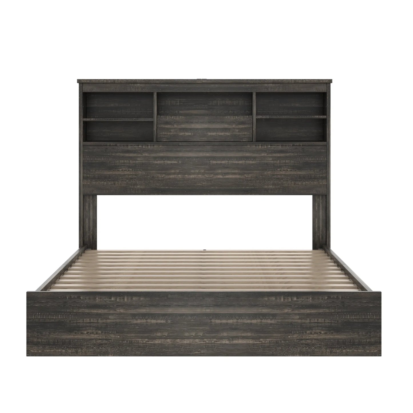 4-Piece Queen Bedroom Furniture Set with Storage Bed, Nightstands and Dresser – Antique Gray – view 9