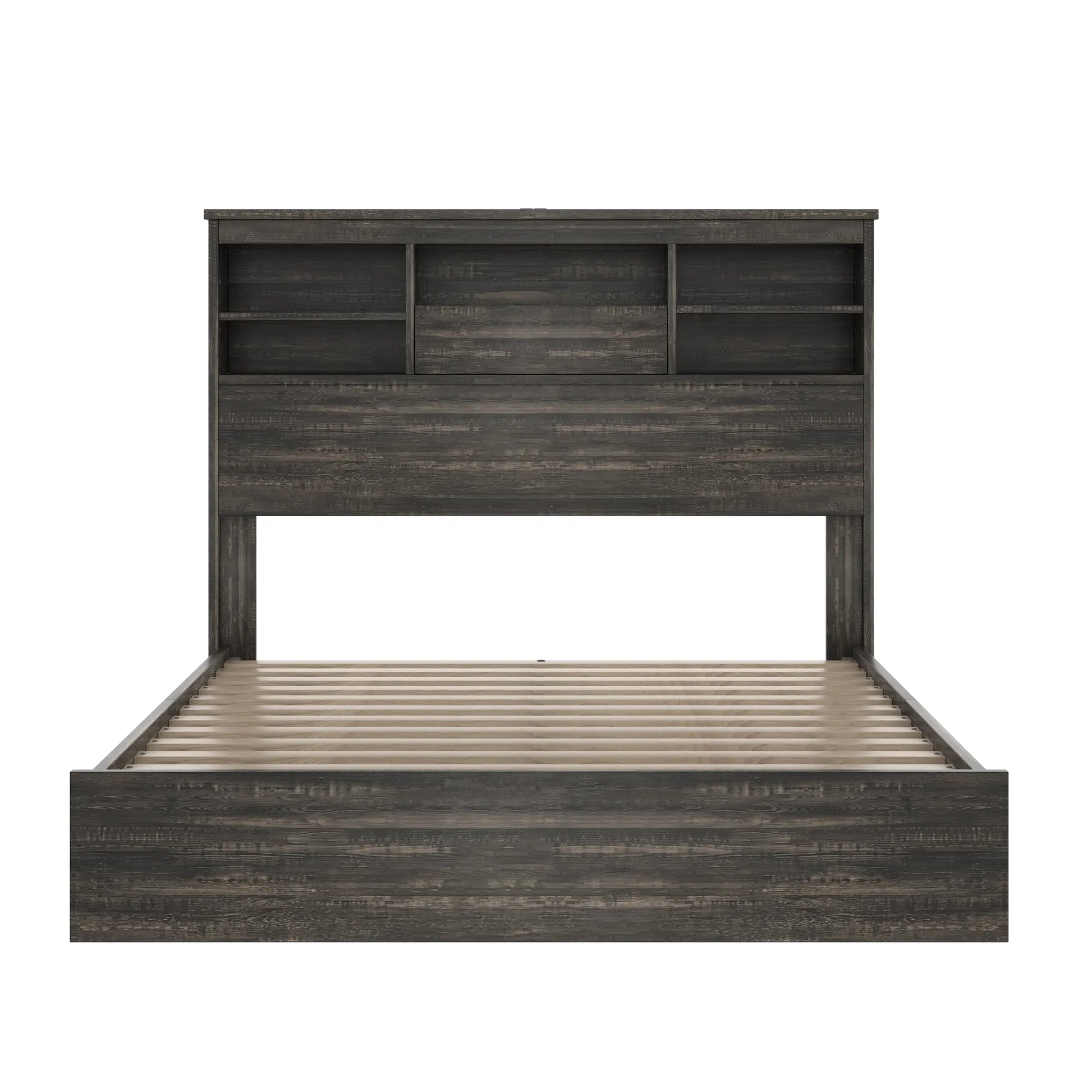 4-Piece Queen Bedroom Furniture Set with Storage Bed, Nightstands and Dresser – Antique Gray – view 9