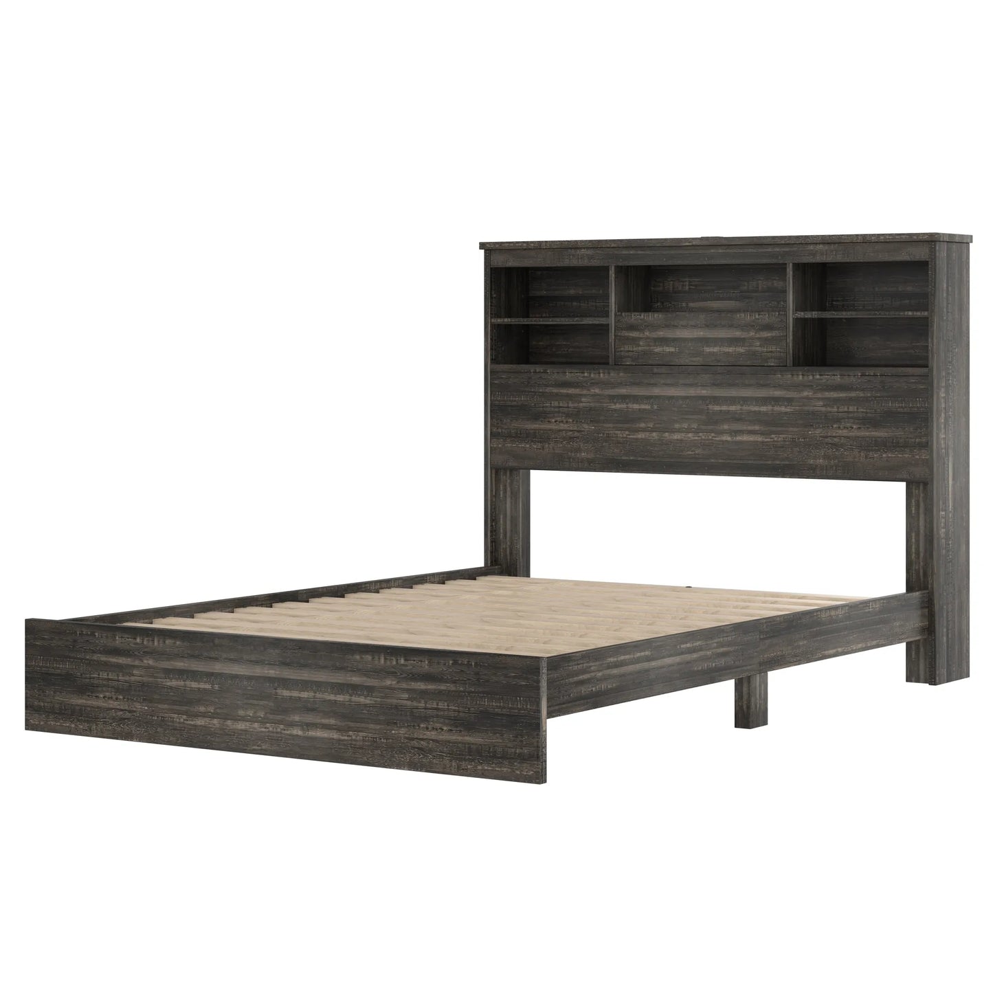 4-Piece Queen Bedroom Furniture Set with Storage Bed, Nightstands and Dresser – Antique Gray – view 10