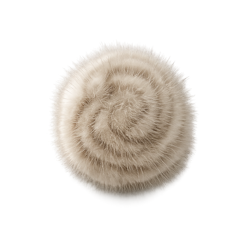 Beige camellia flower brooch on a clean neutral background