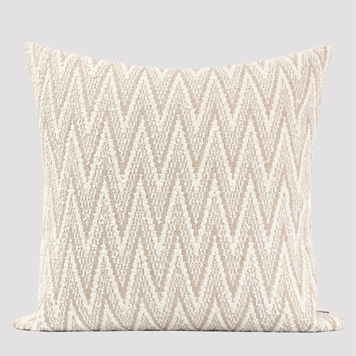 Beige square herringbone cushion