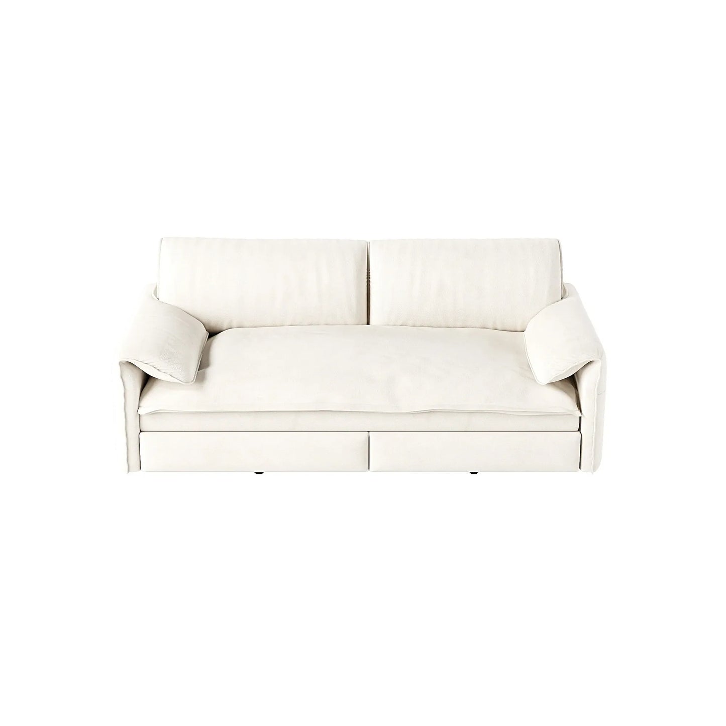 66-Inch Velvet Pull-Out Sofa Bed with Side Storage – Gray – view 12