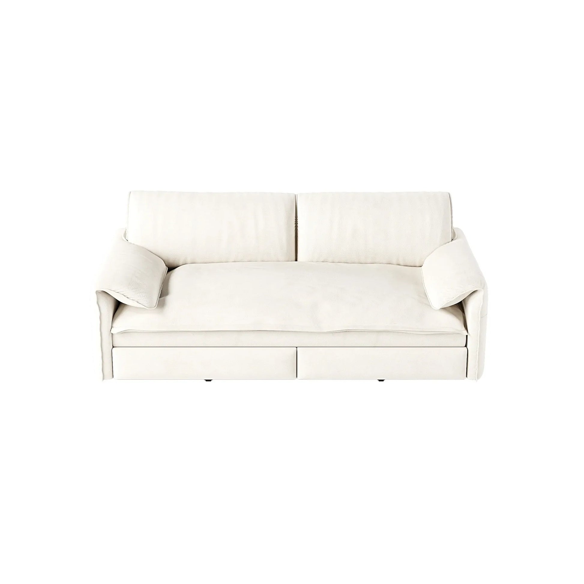 66-Inch Velvet Pull-Out Sofa Bed with Side Storage – Gray – view 12