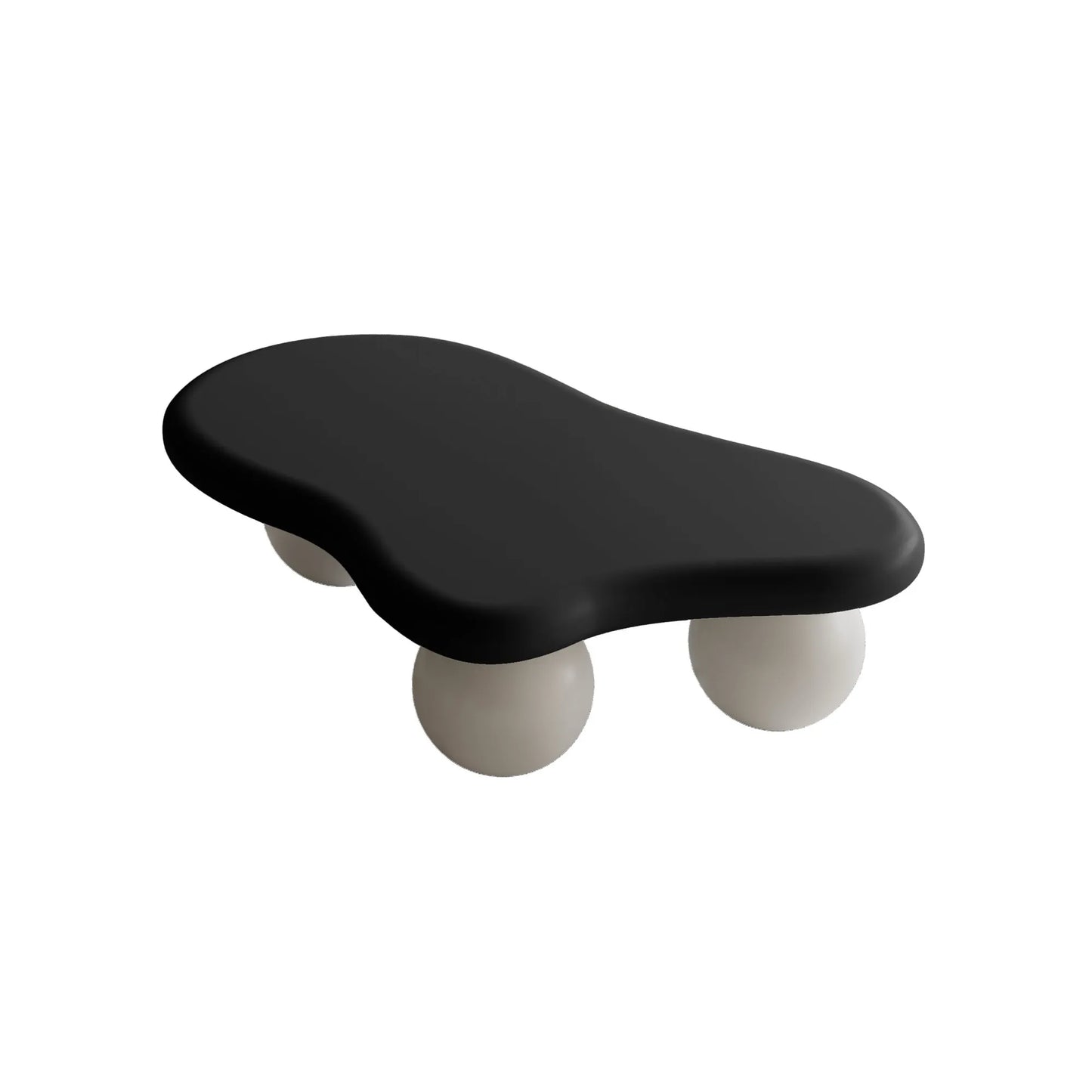 40-Inch Cloud-Shaped MDF Coffee Table – Black Top / White Legs – view 5