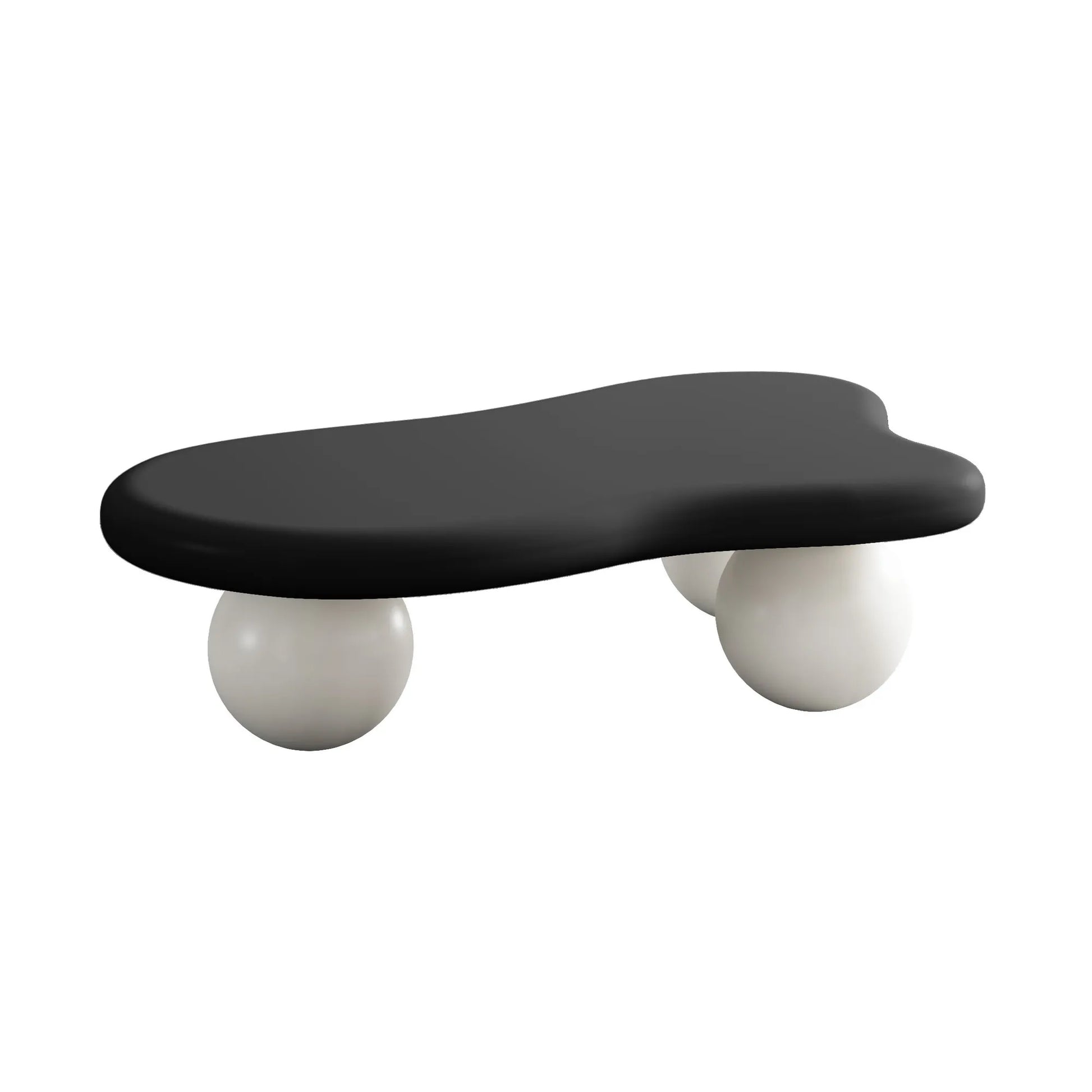 40-Inch Cloud-Shaped MDF Coffee Table – Black Top / White Legs – view 6