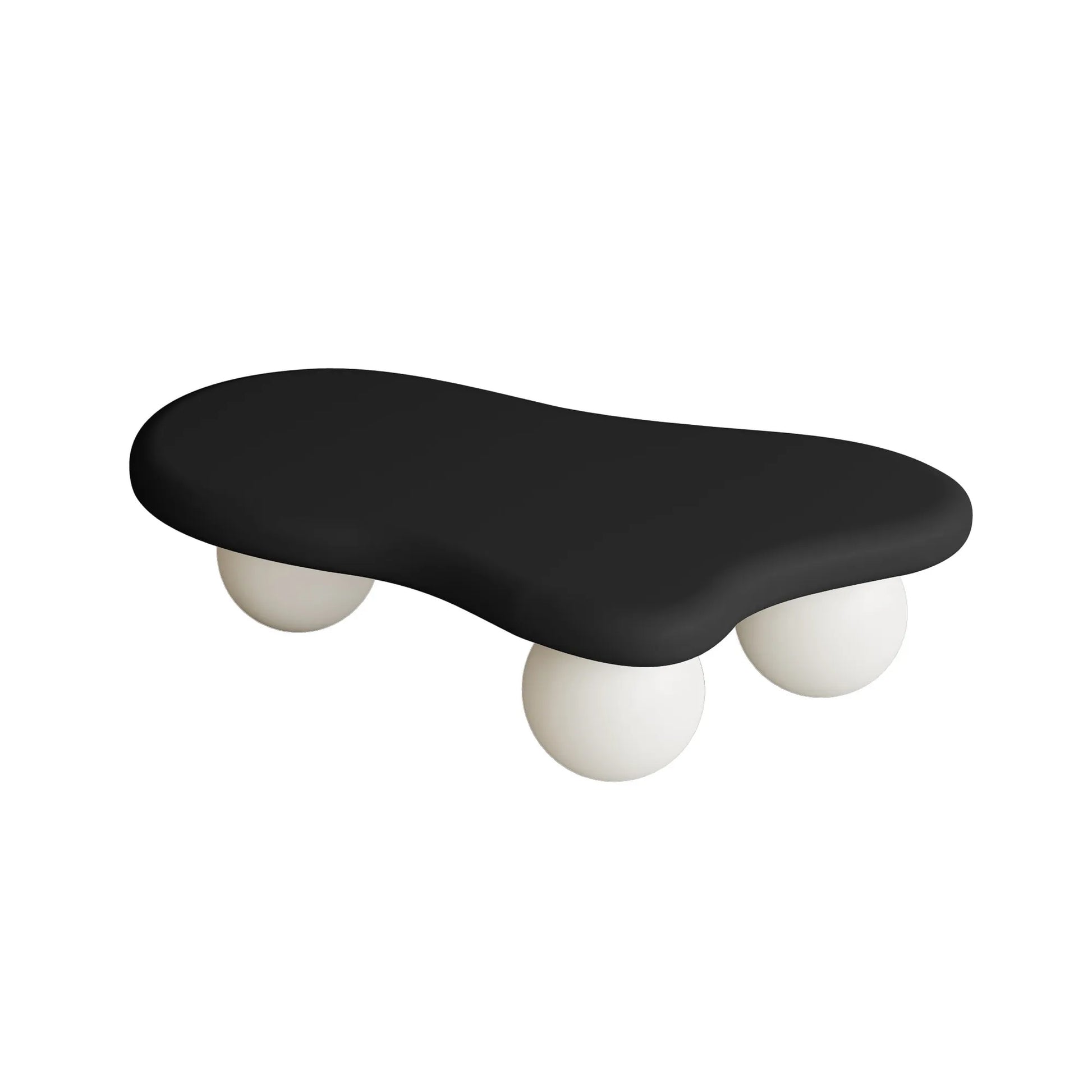 40-Inch Cloud-Shaped MDF Coffee Table – Black Top / White Legs – view 7