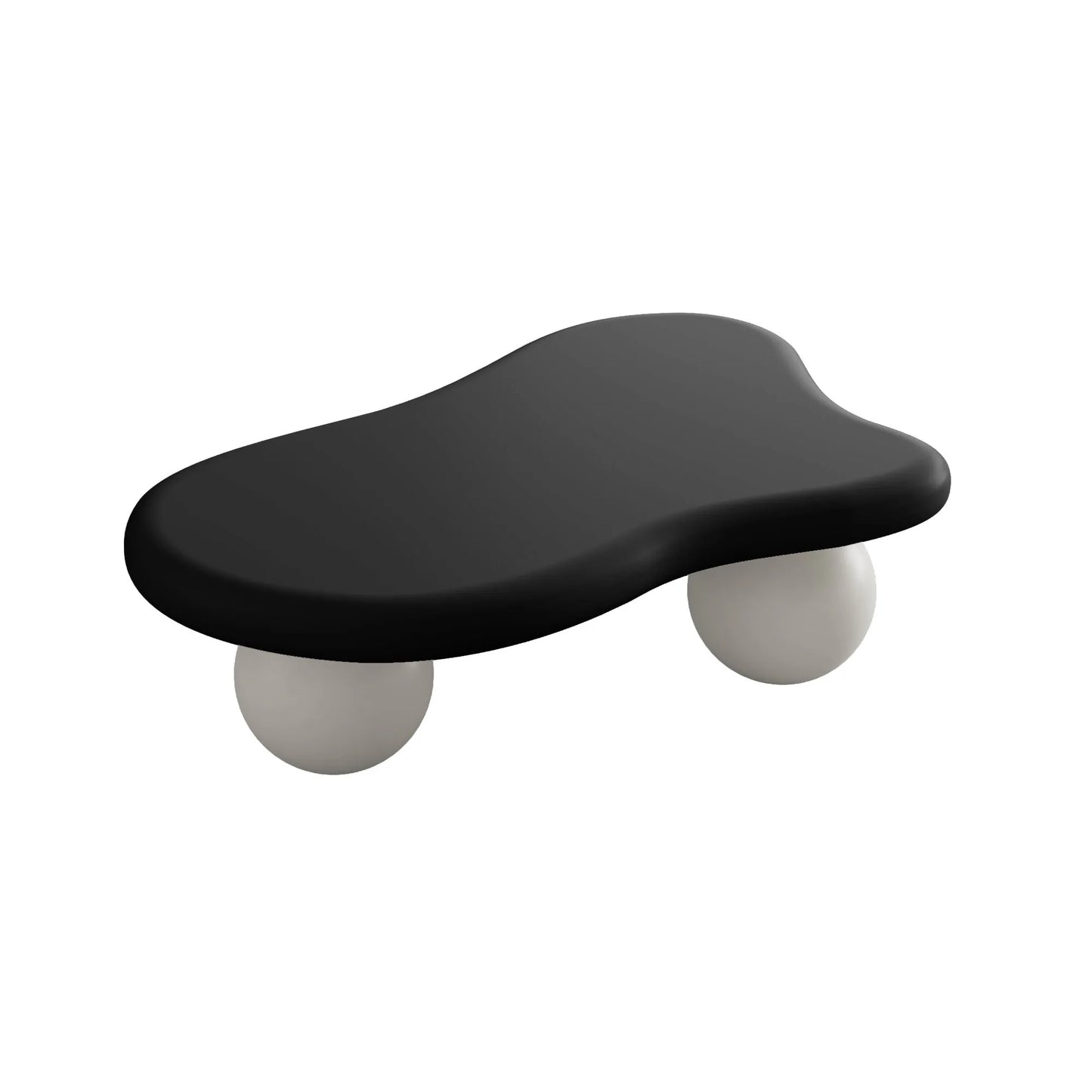 40-Inch Cloud-Shaped MDF Coffee Table – Black Top / White Legs – view 8