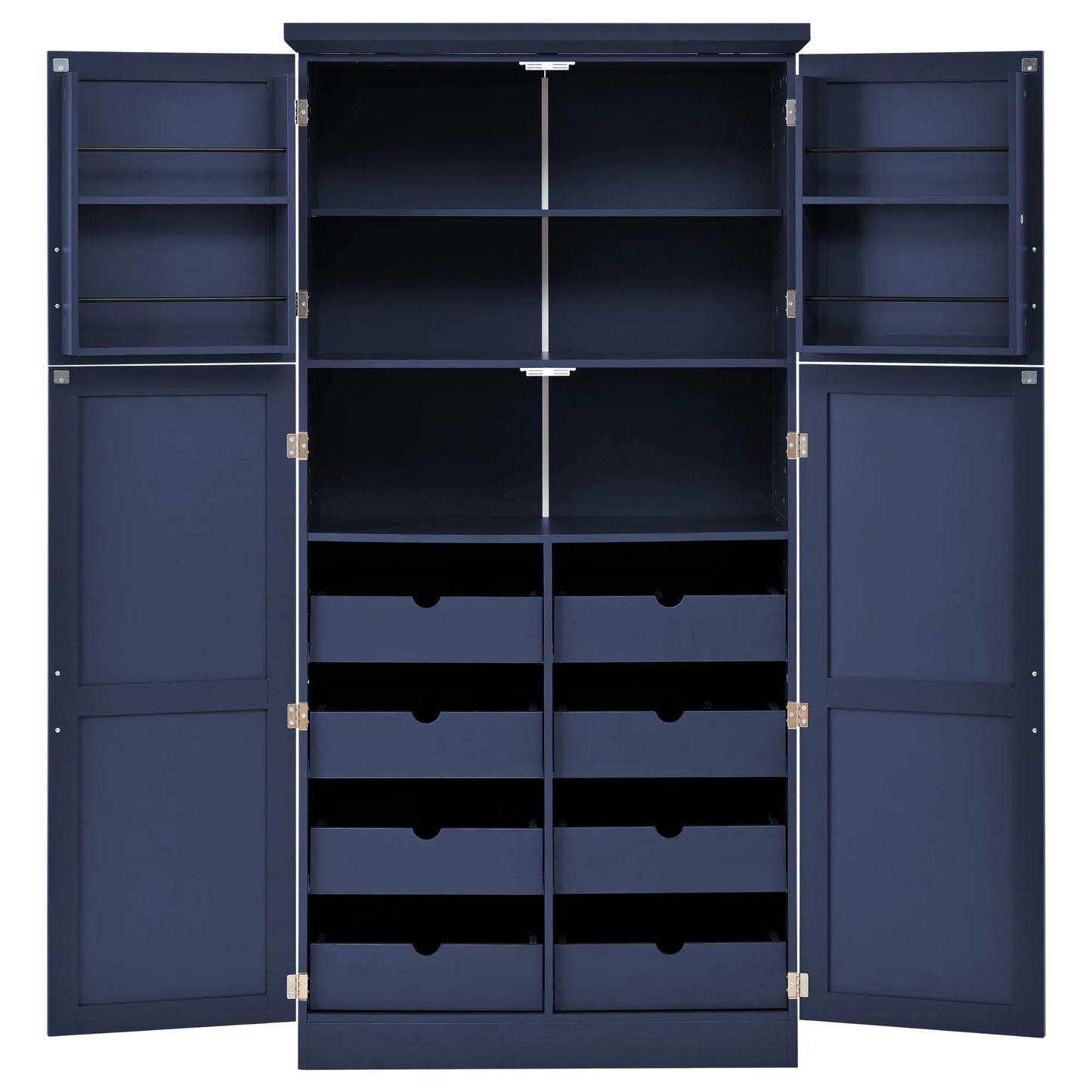 70.9-Inch Freestanding Kitchen Pantry Cabinet with Pull-Out Trays – Blue – view 12