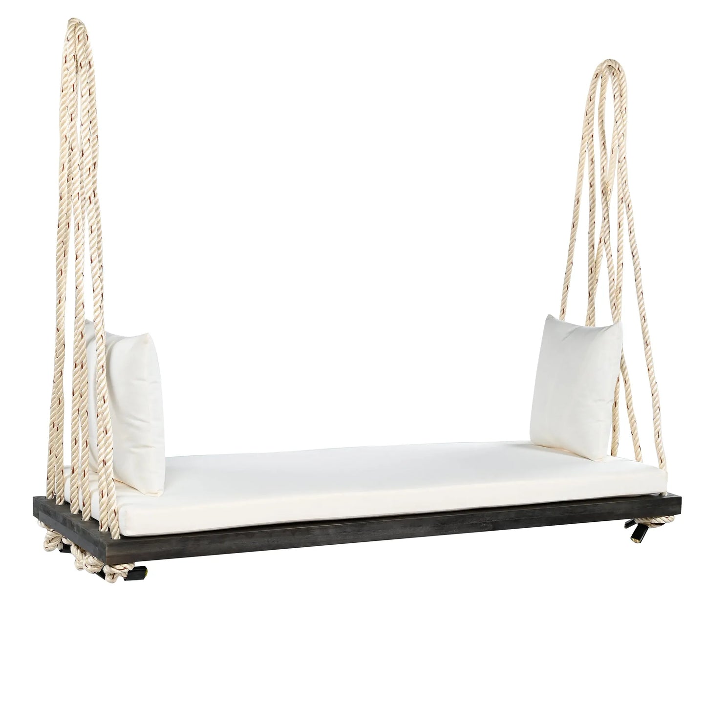 Acacia Wood Porch Swing Bench with Cushions – Brown – view 8