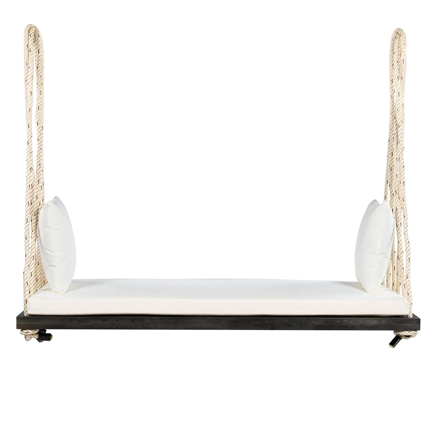 Acacia Wood Porch Swing Bench with Cushions – Brown – view 10