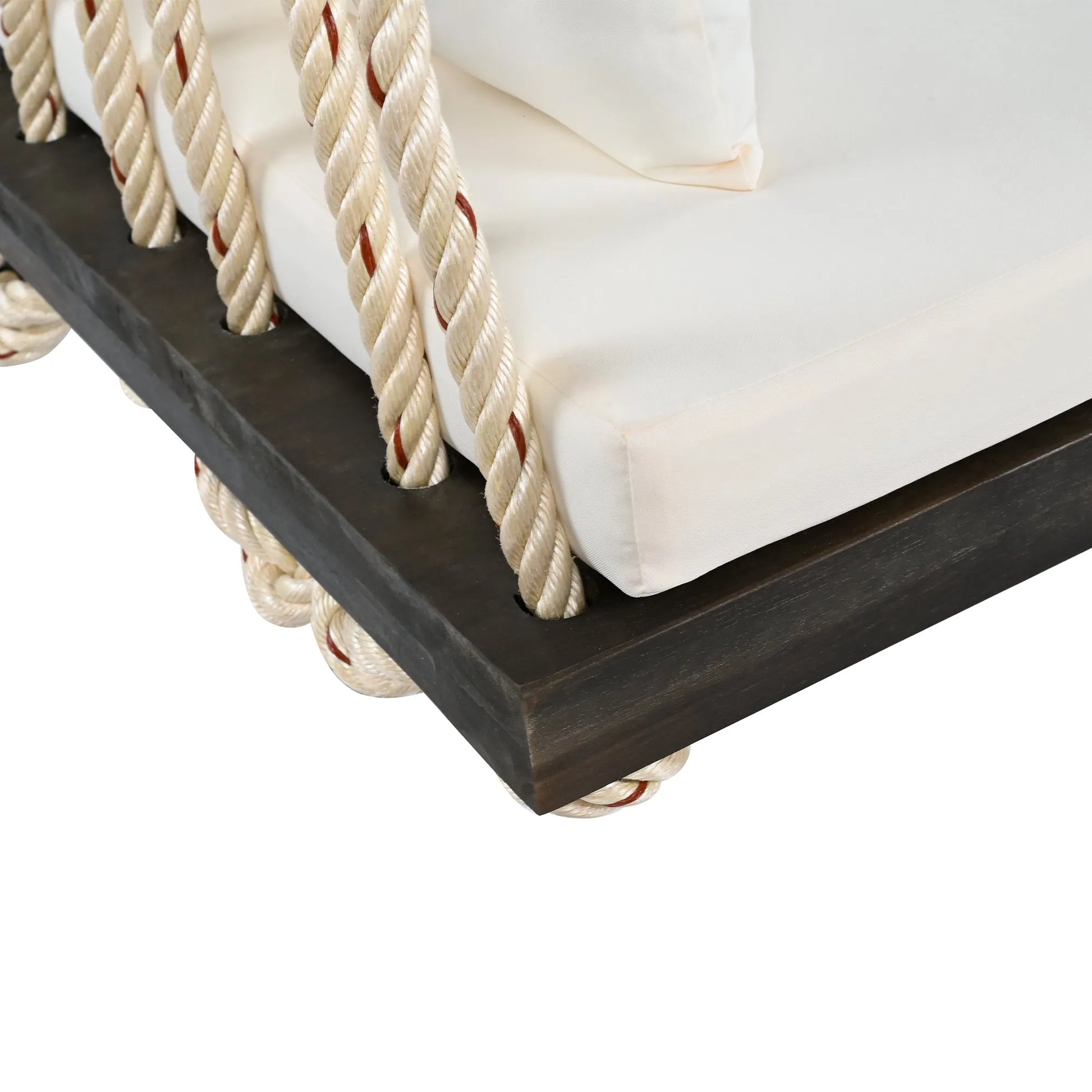 Acacia Wood Porch Swing Bench with Cushions – Brown – view 11
