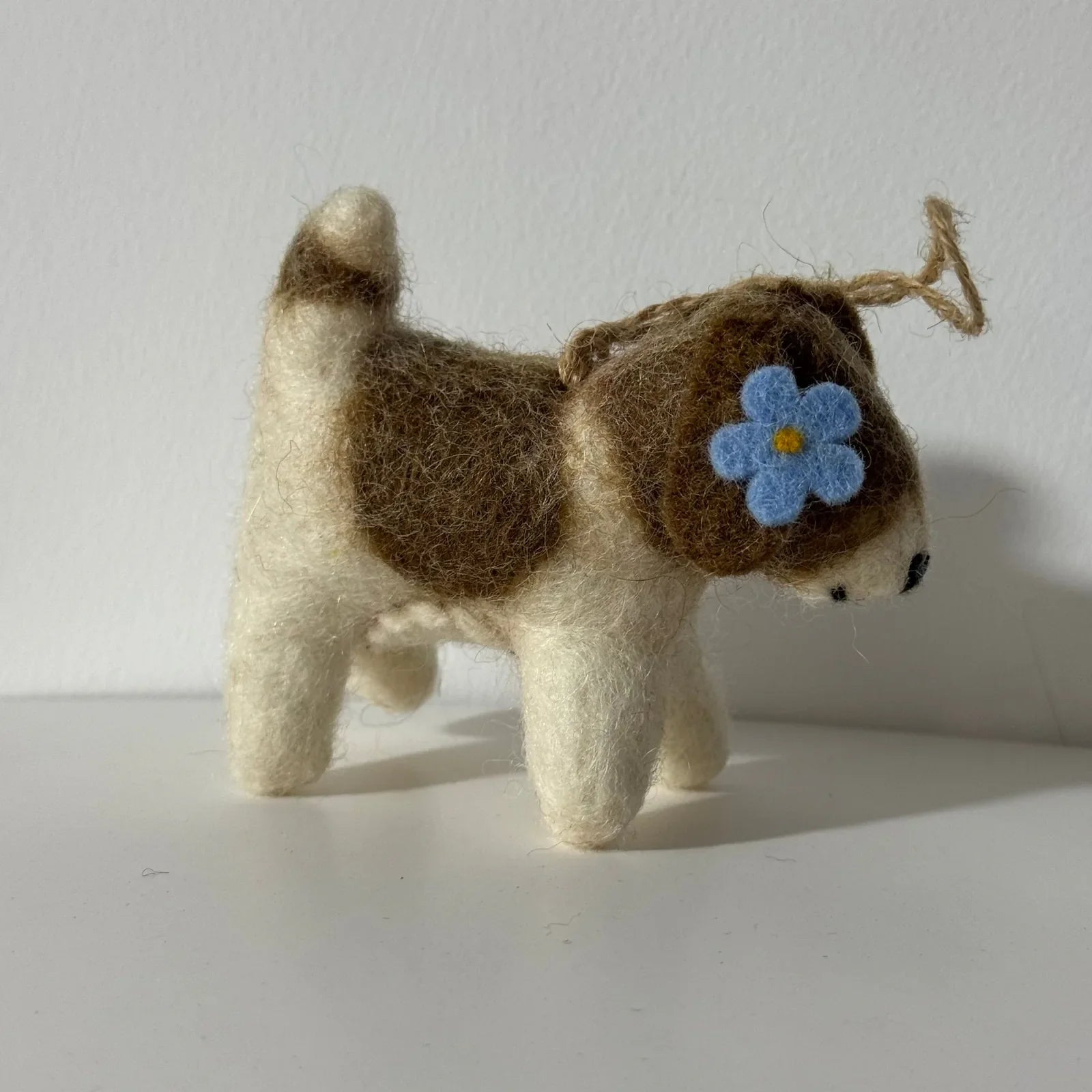 Brown Puppy handmade wool felt ornament