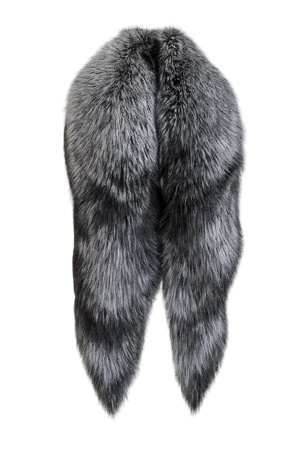 Finnish Silver Fox Fur Scarf in Natural Color — view 1
