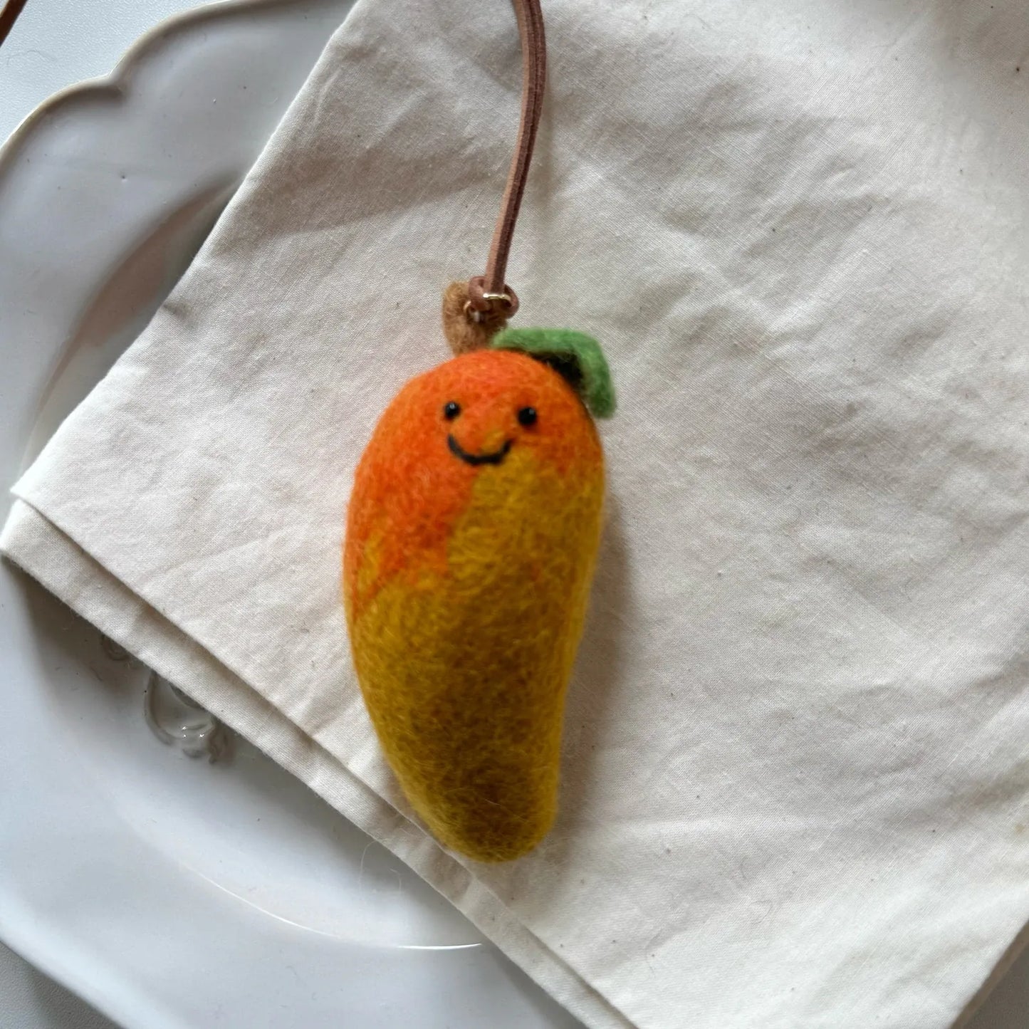Mango wool felt hanging charm