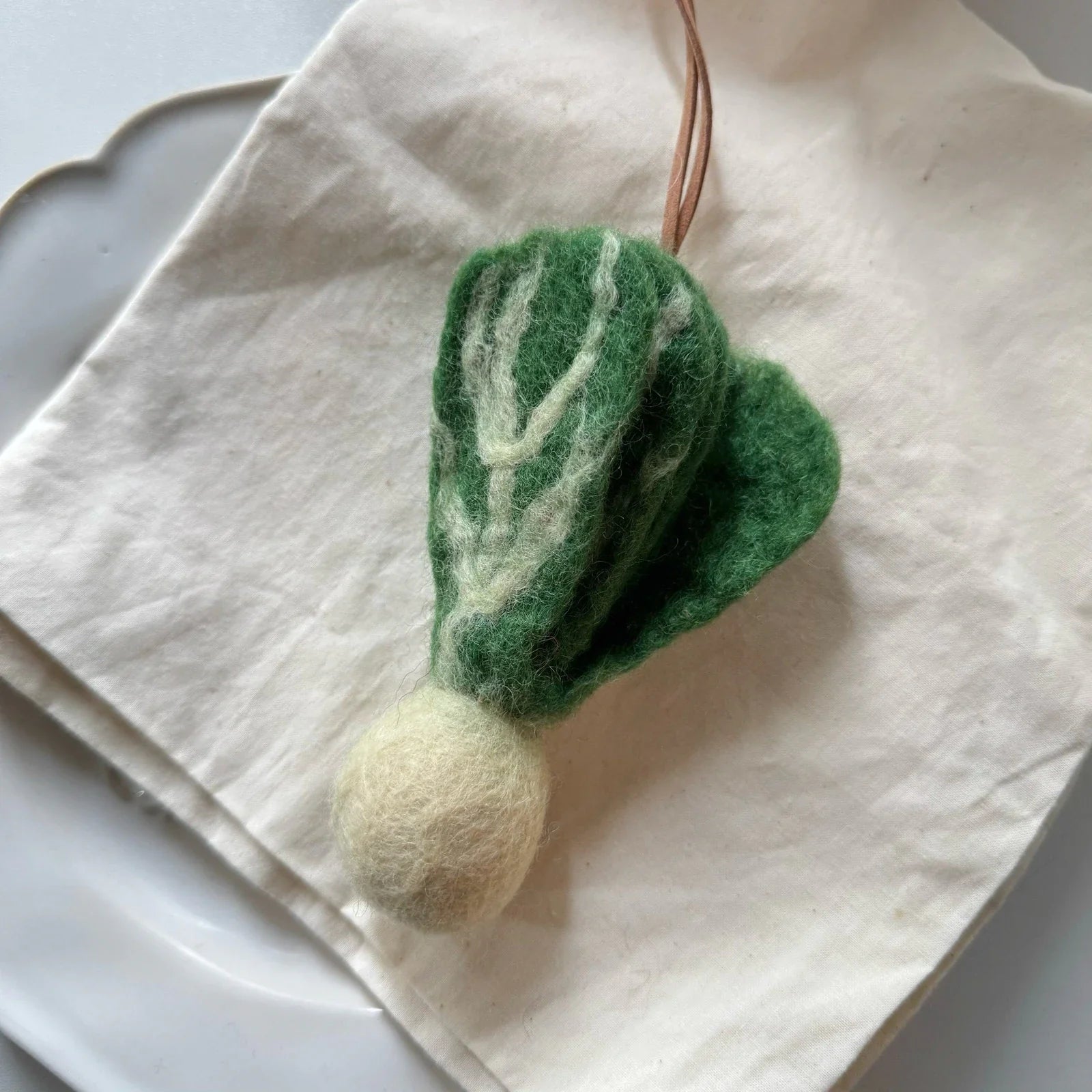 White radish wool felt hanging charm