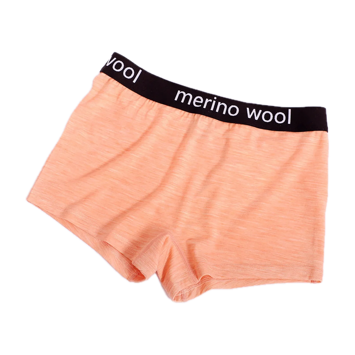 Merino wool boyshorts in heather orange, 80% Merino wool