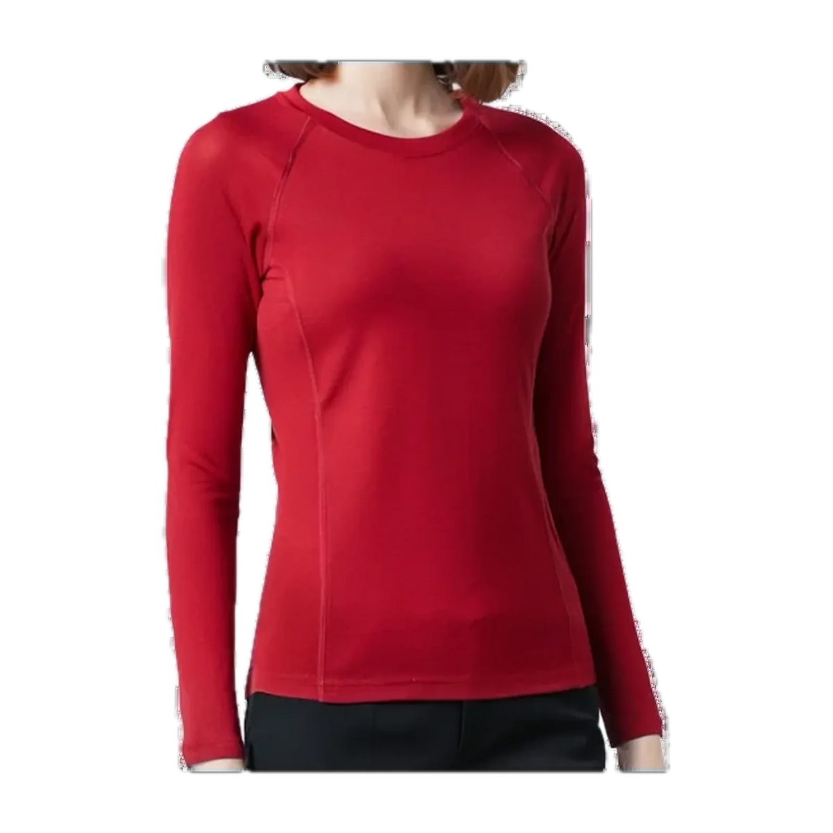 Merino Wool Crew-Neck Base Layer for Outdoor Days in Bright Red · 210 gsm