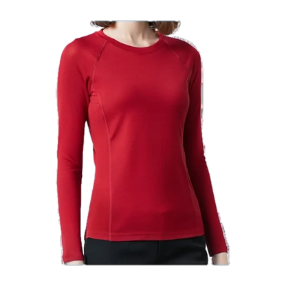 Merino Wool Crew-Neck Base Layer for Outdoor Days in Bright Red · 210 gsm