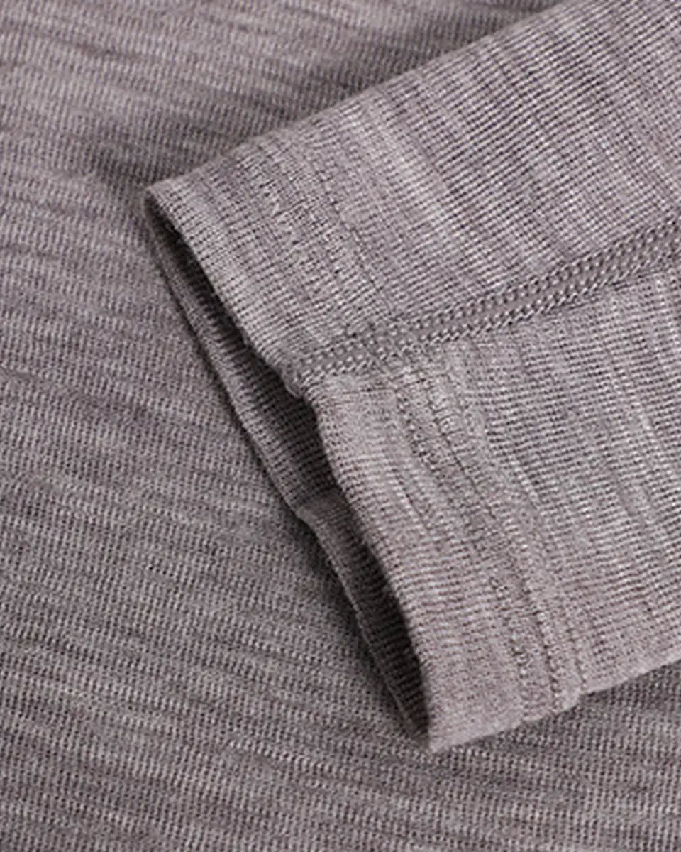 Merino Wool Long Sleeve Base Layer - Crew Neck — Turned cuffs