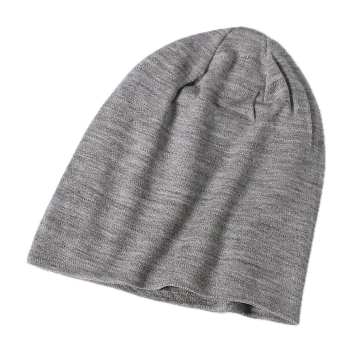Merino Wool Double-Layer Beanie for the Outdoors in Light Heather · 100% Merino
