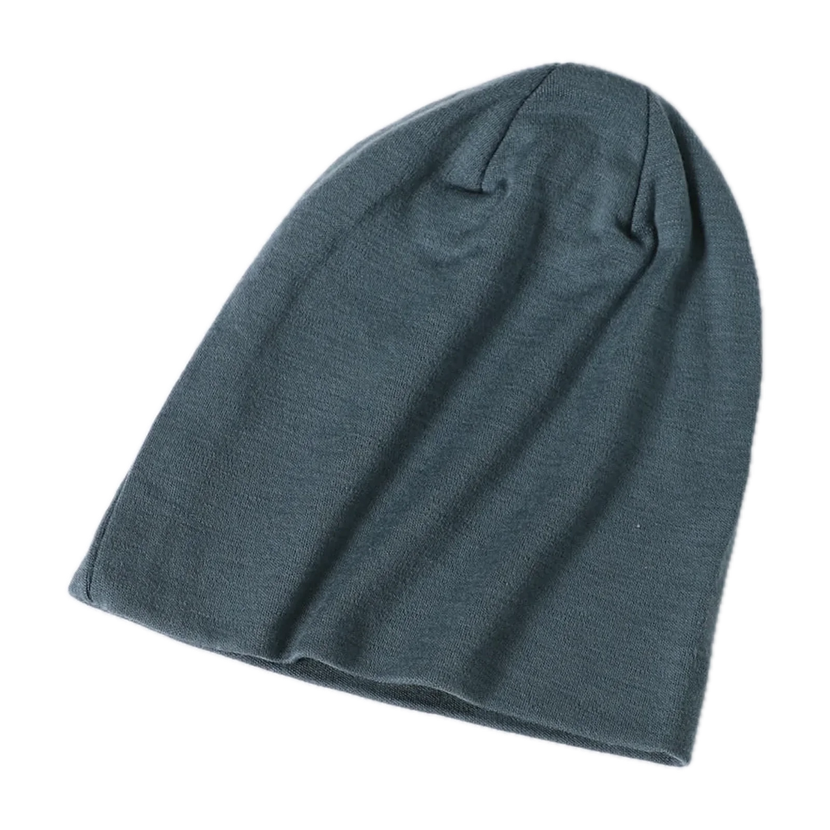 Merino Wool Double-Layer Beanie for the Outdoors in Gray Green · 100% Merino
