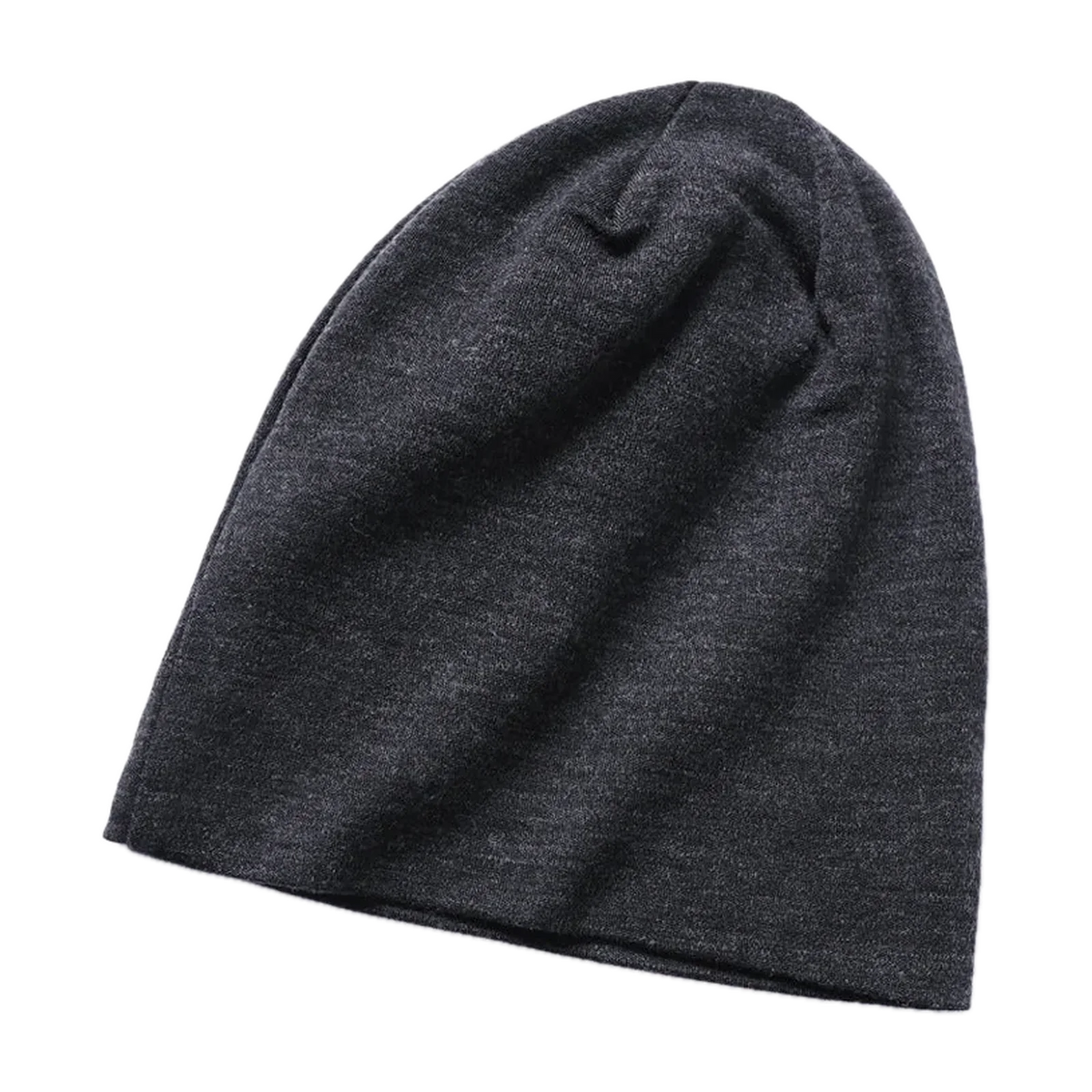 Merino Wool Double-Layer Beanie for the Outdoors in Dark Heather · 100% Merino