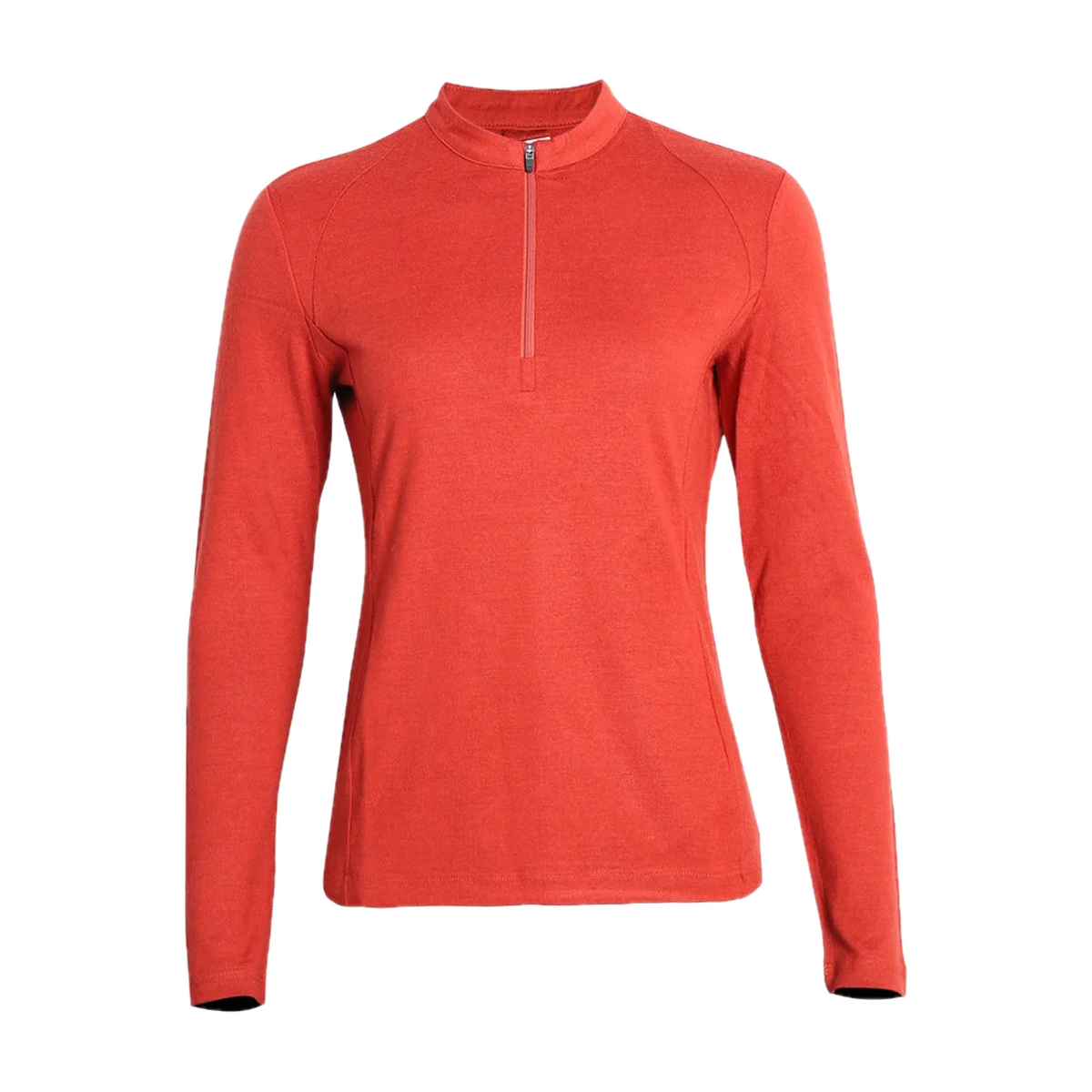 Merino Wool Half-Zip Base Layer for Outdoor Days in Orange Red · 40% Merino