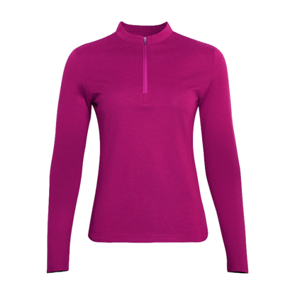 Merino Wool Half-Zip Base Layer for Outdoor Days in Purple · 40% Merino