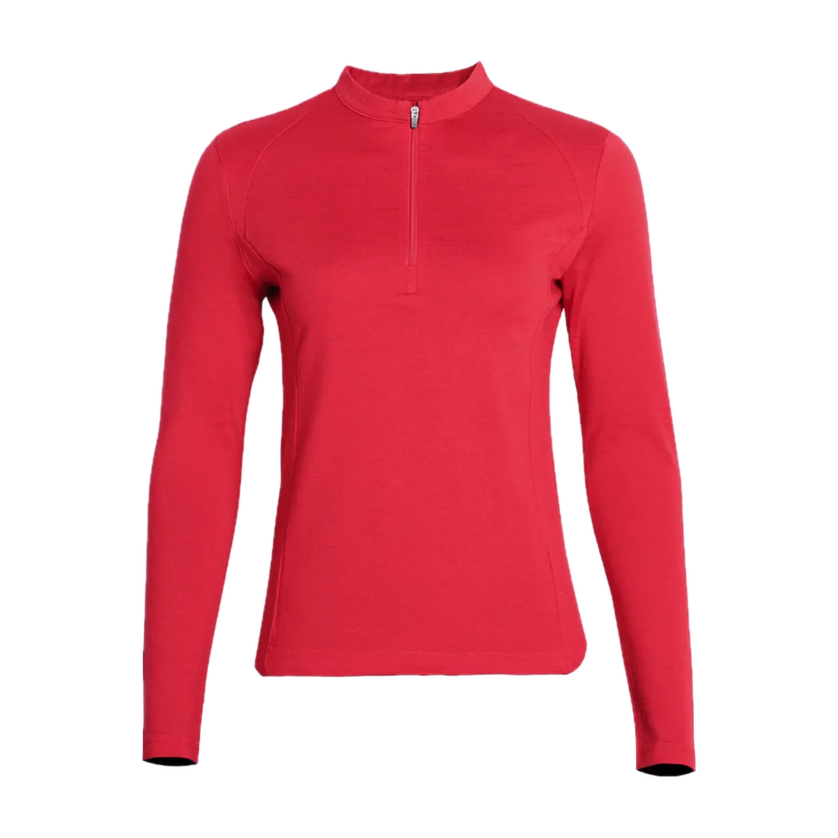 Merino Wool Half-Zip Base Layer for Outdoor Days in Maple Red · 46% Merino