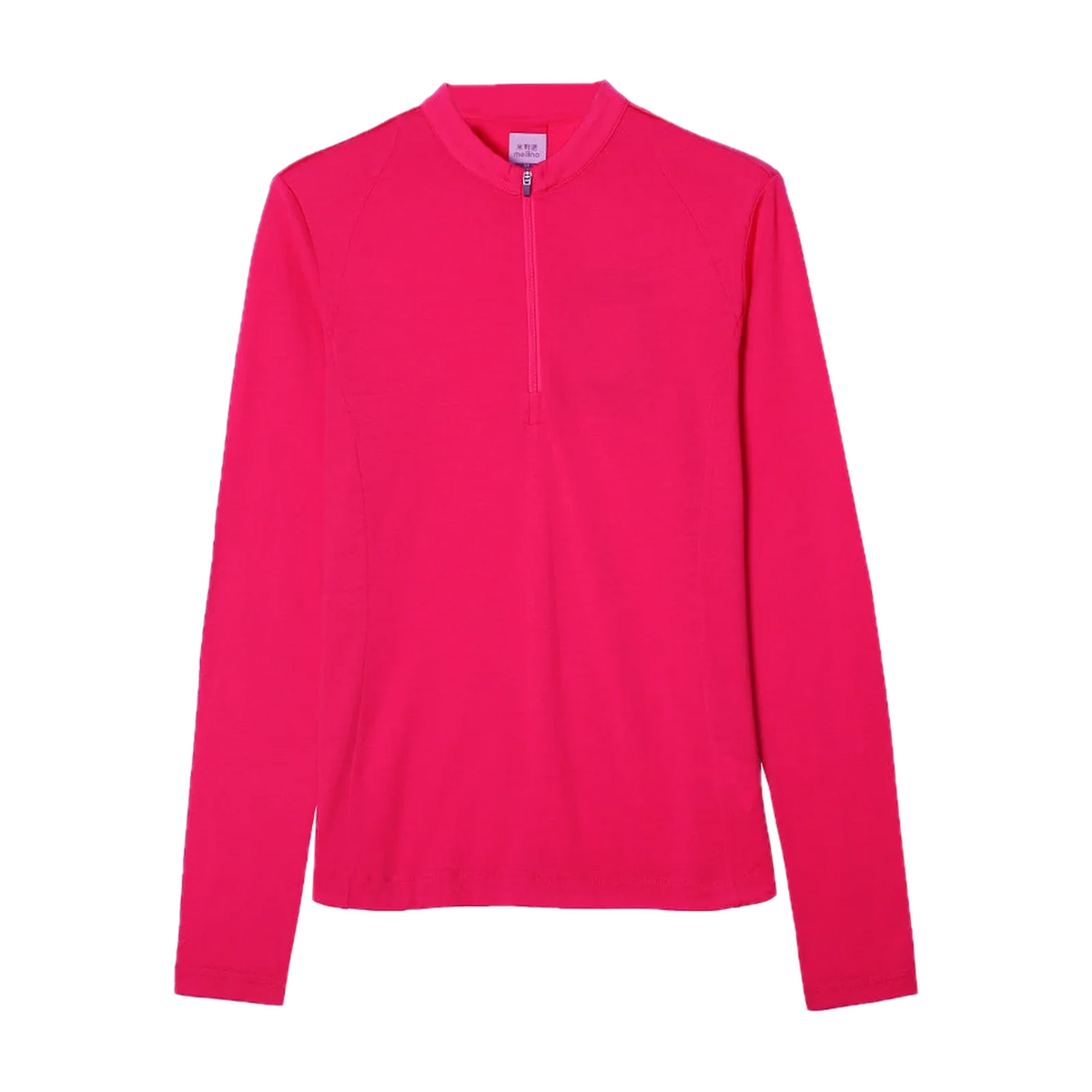 Merino Wool Half-Zip Base Layer for Outdoor Days in Rose Red · 100% Merino
