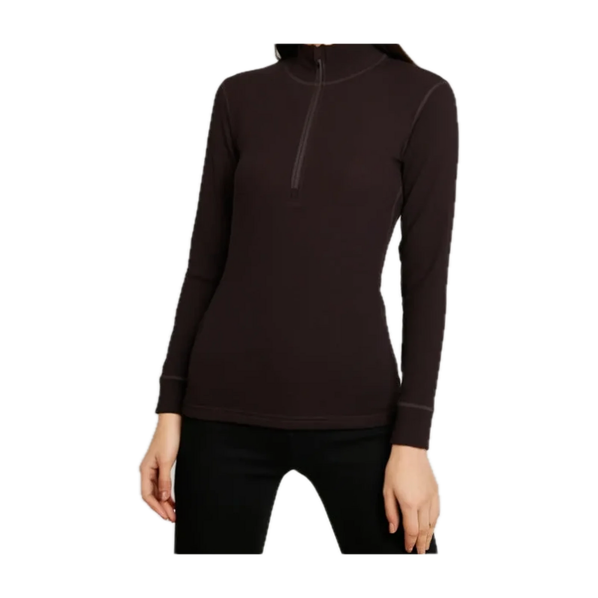 Merino Wool Half-Zip Base Layer for Outdoor Days in Night Black · 100% Merino