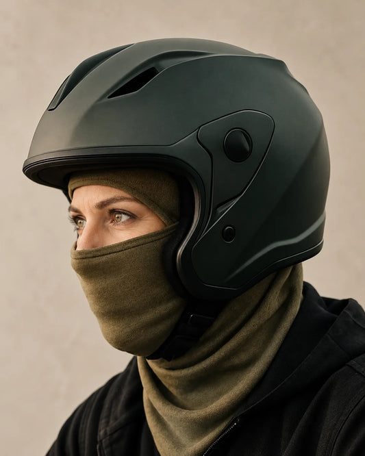 Merino Wool Balaclava for Cold-Weather Adventures worn by an adult model