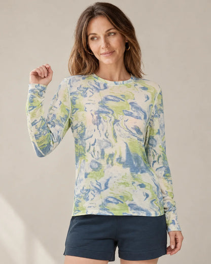 Merino Wool Printed Base Layer in Superfine Wool worn by an adult model