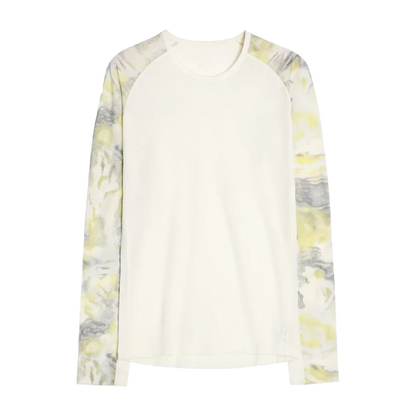 Merino Wool Raglan Top with Nature-Inspired Sleeves in Stardust