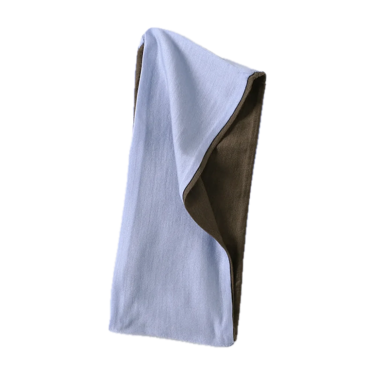 Merino Wool Reversible Headband for the Outdoors in Pale Blue / Coffee