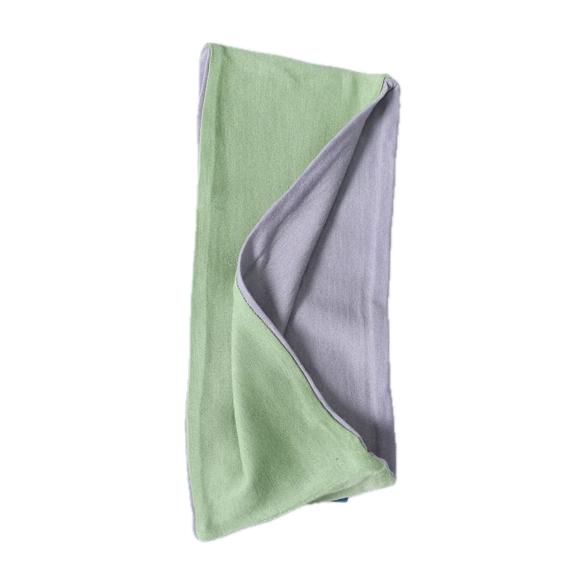 Merino Wool Reversible Headband for the Outdoors in Pale Green / Gray Violet
