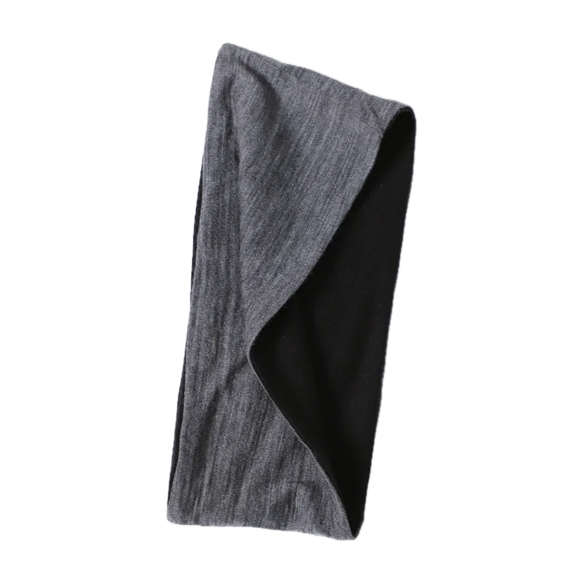 Merino Wool Reversible Headband for the Outdoors in Heather Gray / Black